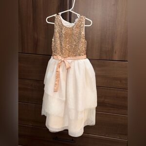 NWT H & M Gold Sequin and White Tulle Dress